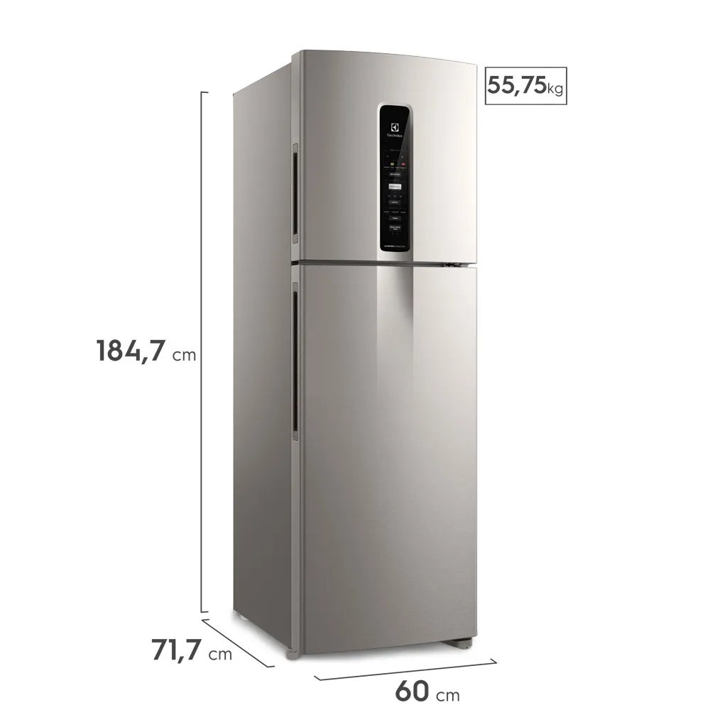Geladeira Electrolux Frost Free Inverter 410L Efficient AutoSense Duplex cor Inox Look (IF45S)