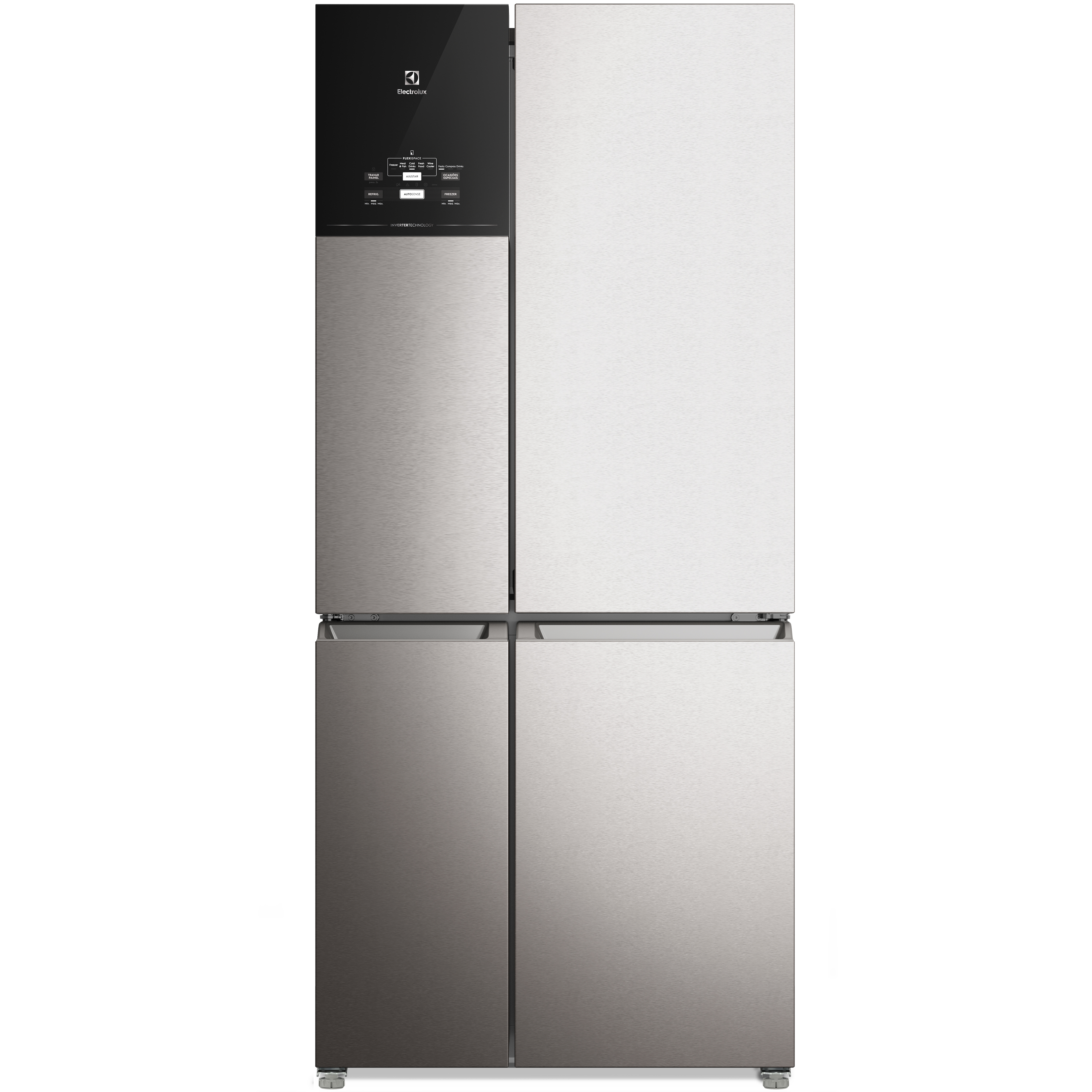 Geladeira Electrolux Frost Free 594L Experience com FlexiSpace 4 Portas Cor Inox Look (IQ8S)