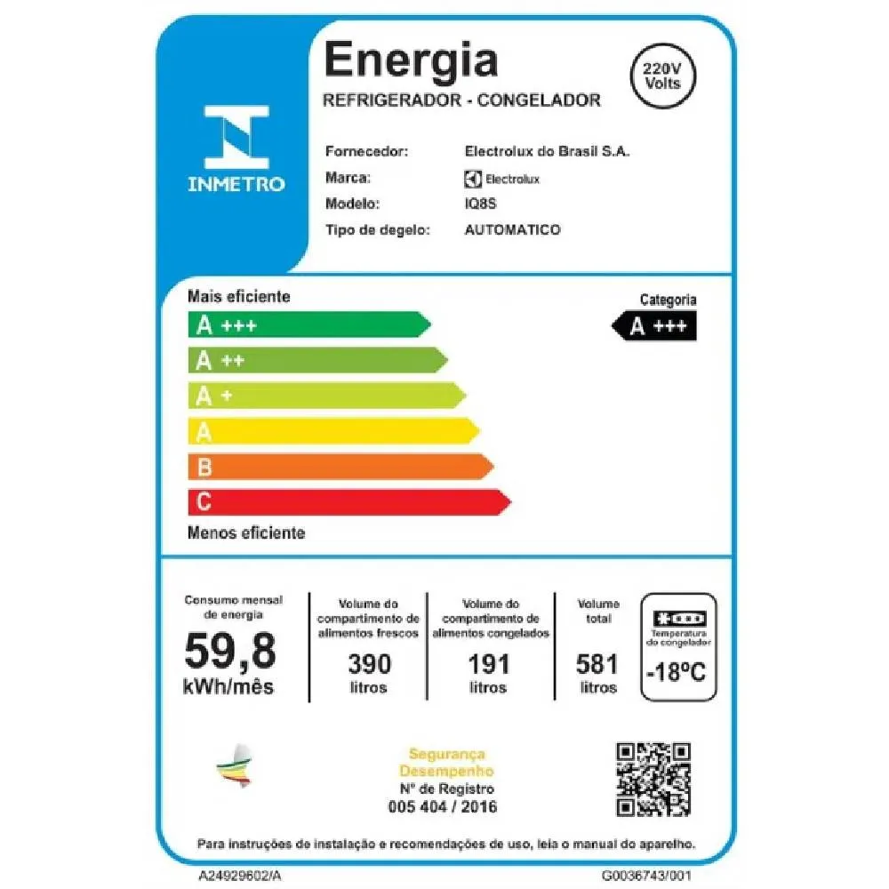 Geladeira Electrolux Frost Free 594L Experience com FlexiSpace 4 Portas Cor Inox Look (IQ8S)