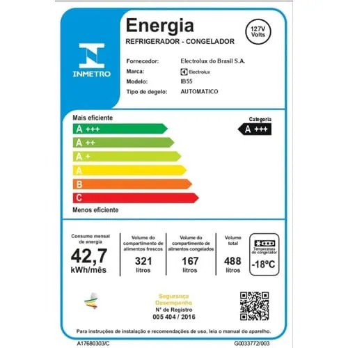 Geladeira Electrolux Inverse Inverter Experience com Fresh&Flex 488 L Branca (IB55)