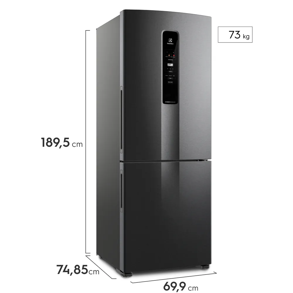 Geladeira Electrolux Frost Free Inverter 490L Efficient Inverse Cor Black Inox (IB54B)