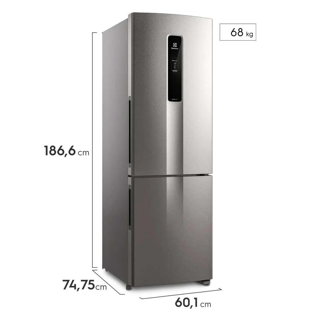 Geladeira Electrolux Frost Free 400L Efficient AutoSense Inverse cor Inox Look (DB44S)