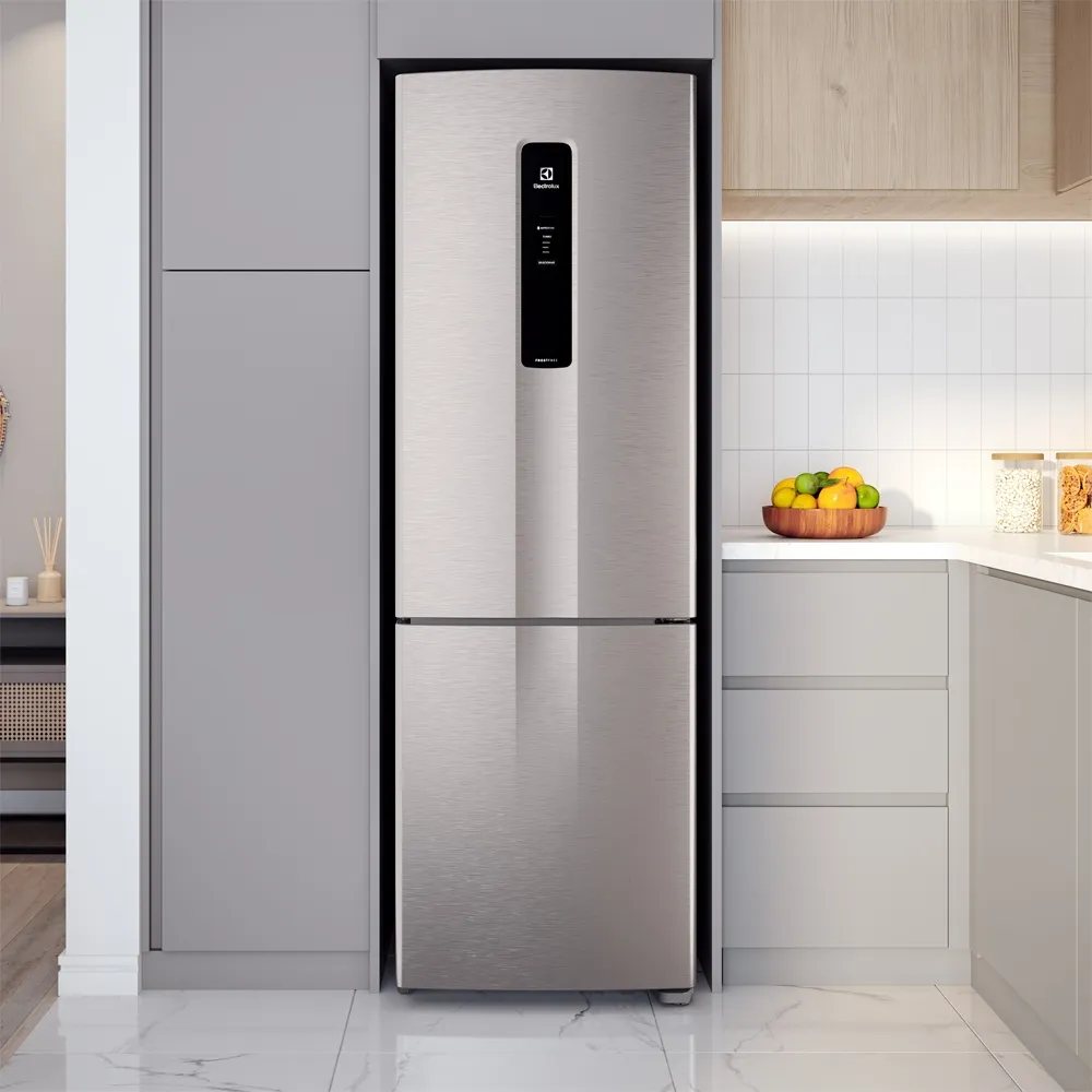 Geladeira Electrolux Frost Free 400L Efficient AutoSense Inverse cor Inox Look (DB44S)