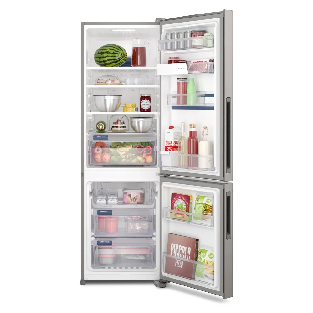 Geladeira Electrolux Frost Free 400L Efficient AutoSense Inverse cor Inox Look (DB44S)