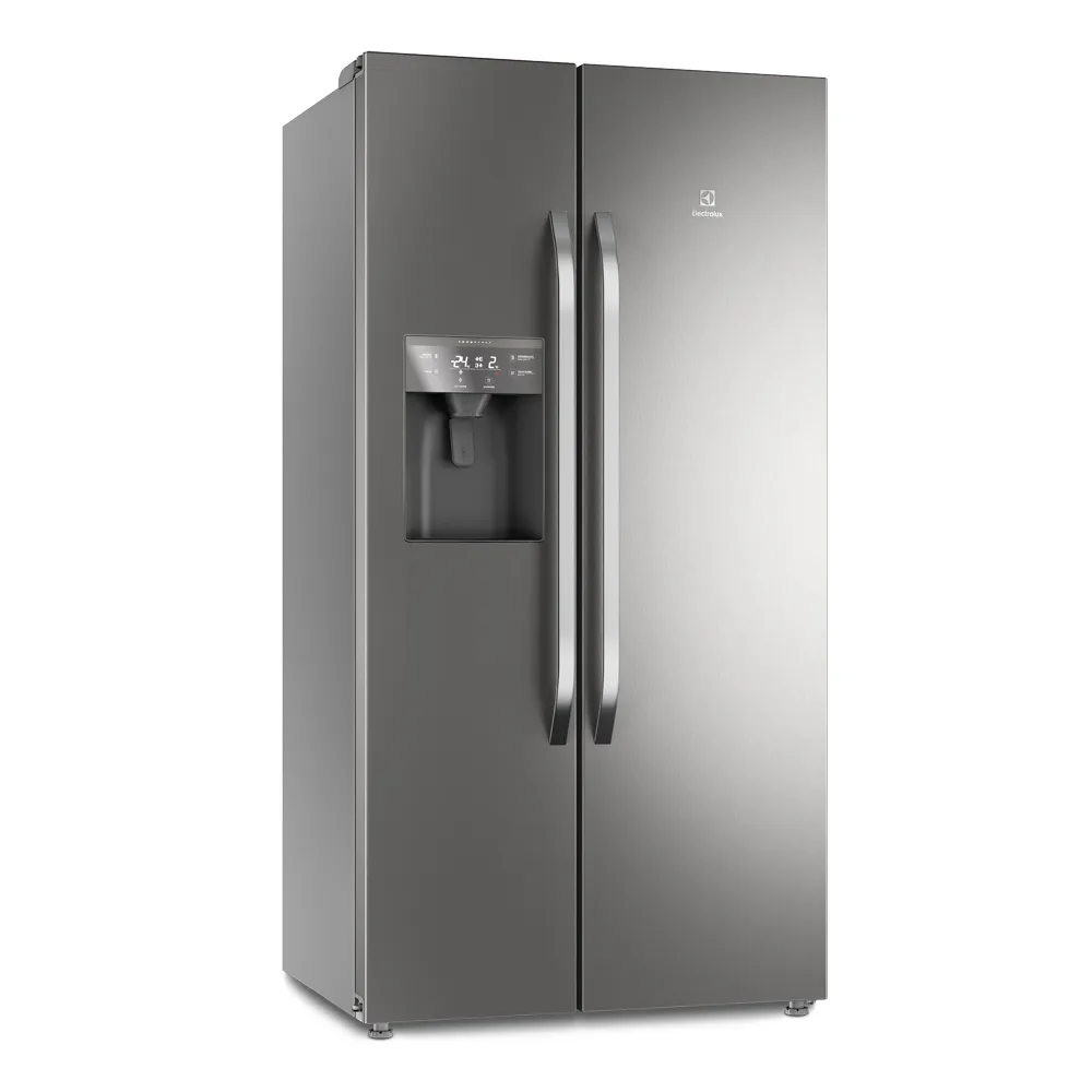 Geladeira Electrolux Frost Free Inverter 520L Efficient Side By Side Cor Inox (IS9S)