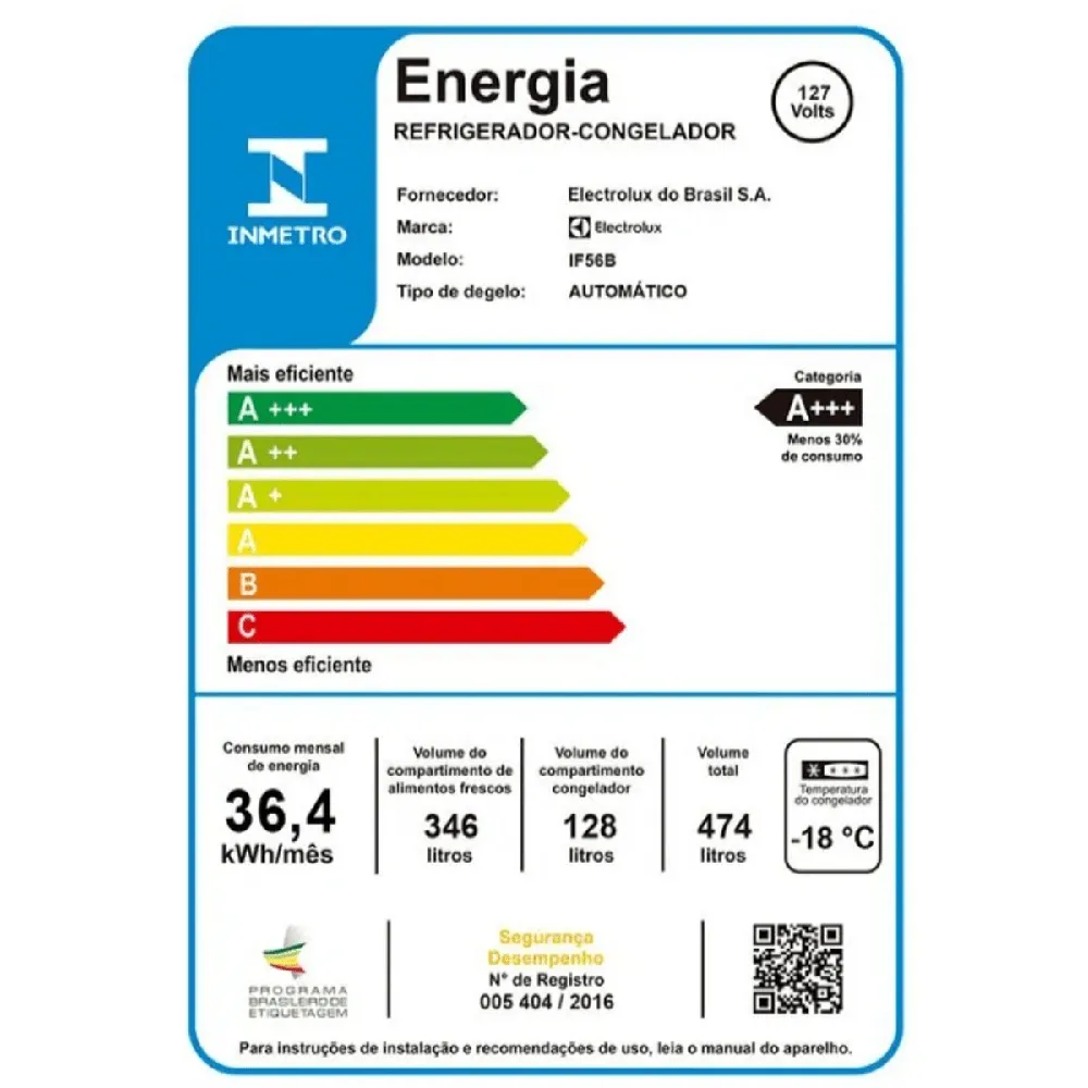 Geladeira Electrolux Frost Free Inverter 474L AutoSense Duplex Cor Black Inox Look (IF56B)