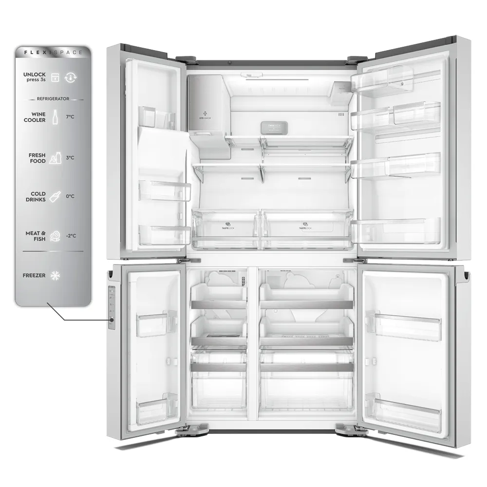 Geladeira Electrolux Frost Free Inverter 585L FlexiSpace Conectada Wi-fi 4 Portas Cor Inox (DQ90X)