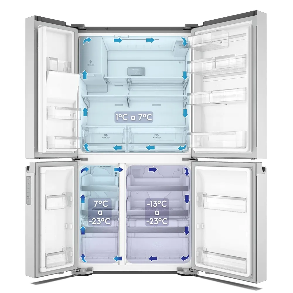 Geladeira Electrolux Frost Free Inverter 585L FlexiSpace Conectada Wi-fi 4 Portas Cor Inox (DQ90X)