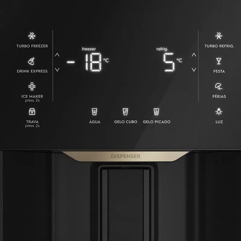 Geladeira Electrolux Frost Free Inverter 538L Efficient 3 Portas Cor Preta (DM86V)