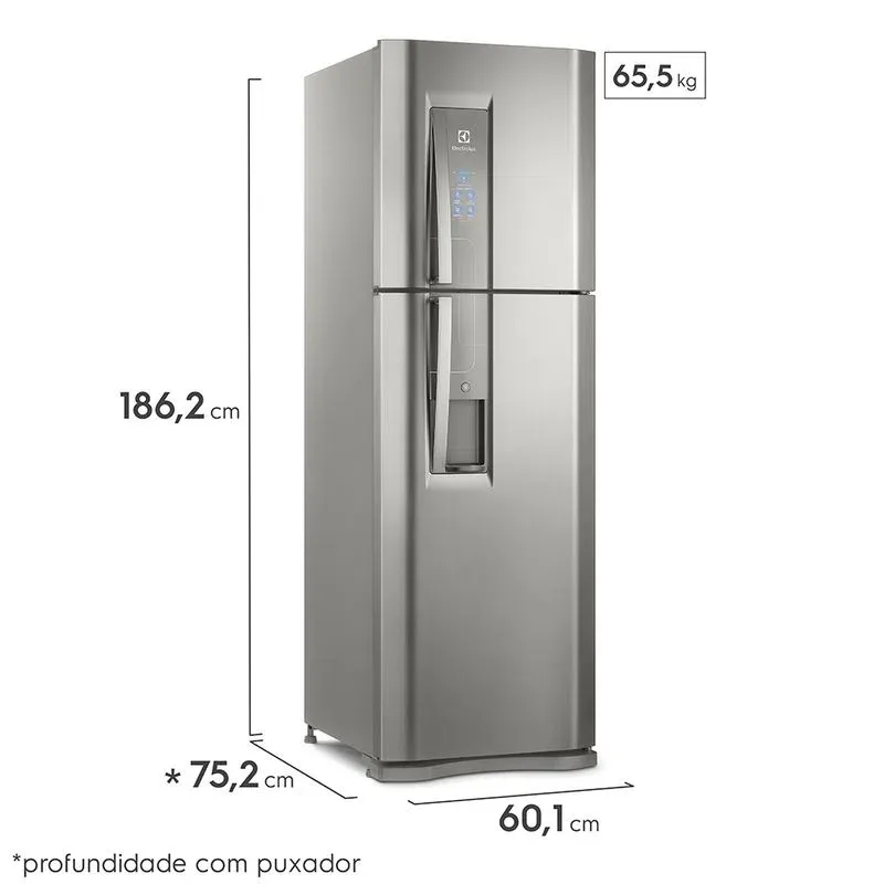 Geladeira Electrolux Frost Free 400L Dispenser de Água Duplex Cor Inox (DW44S)