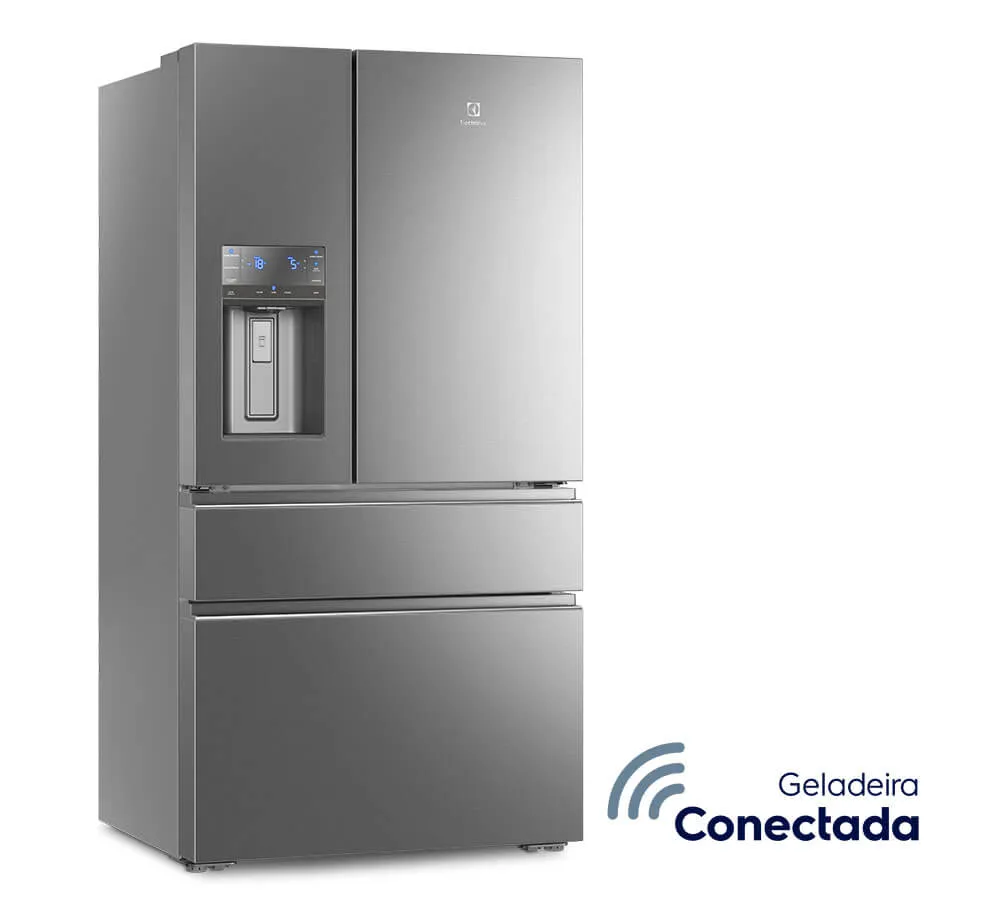 Geladeira Electrolux Frost Free Inverter 540L FlexiSpace Conectada Wi-fi 4 Portas Cor Inox (DM91X)