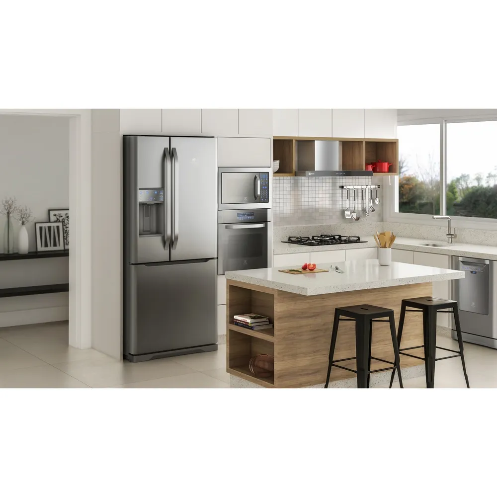 Geladeira Electrolux Frost Free Inverter 538L Efficient 3 Portas Cor Inox (DM85X)