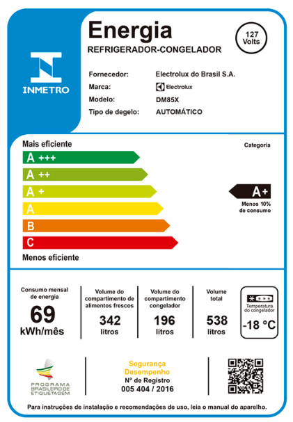 Geladeira Electrolux Frost Free Inverter 538L Efficient 3 Portas Cor Inox (DM85X)