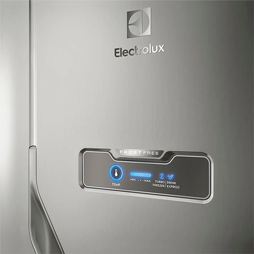 Geladeira Electrolux Frost Free 371L Turbo Congelamento Duplex Cor Inox (DFX41)