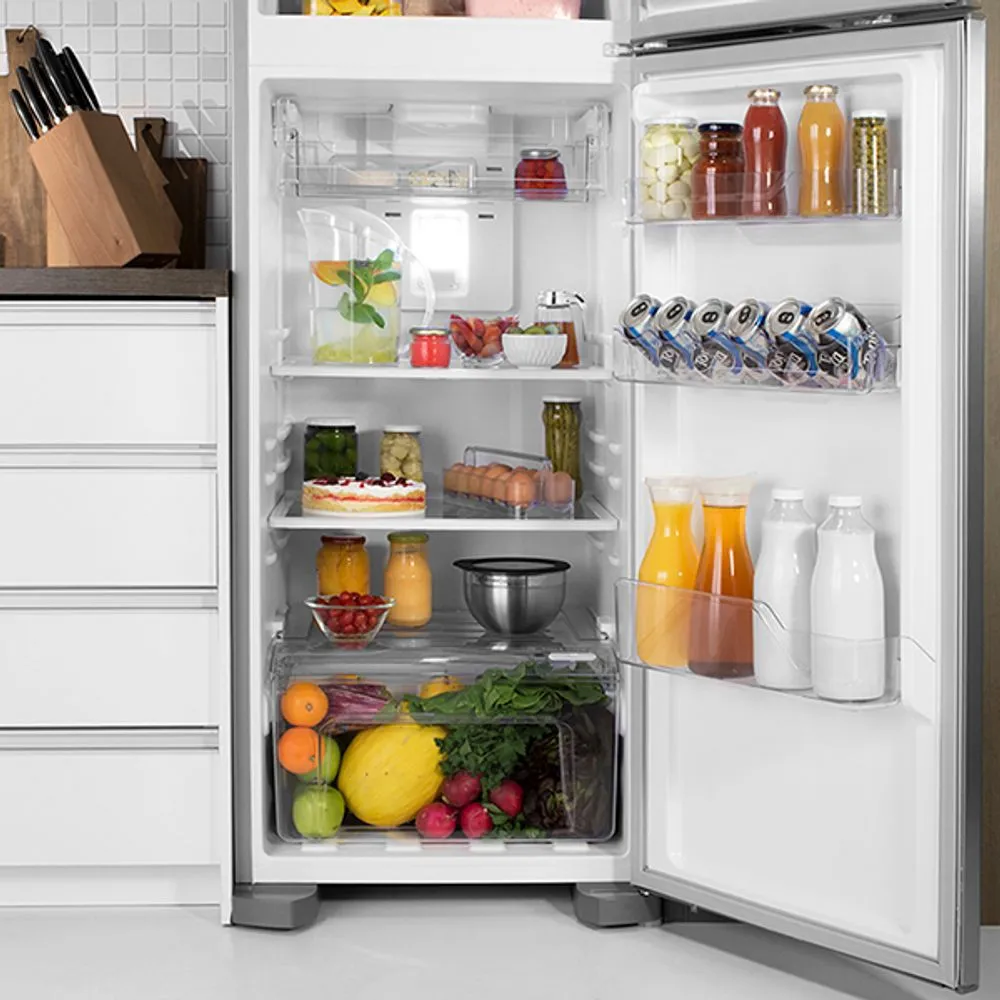 Geladeira Electrolux Frost Free 371L Turbo Congelamento Duplex Cor Inox (DFX41)