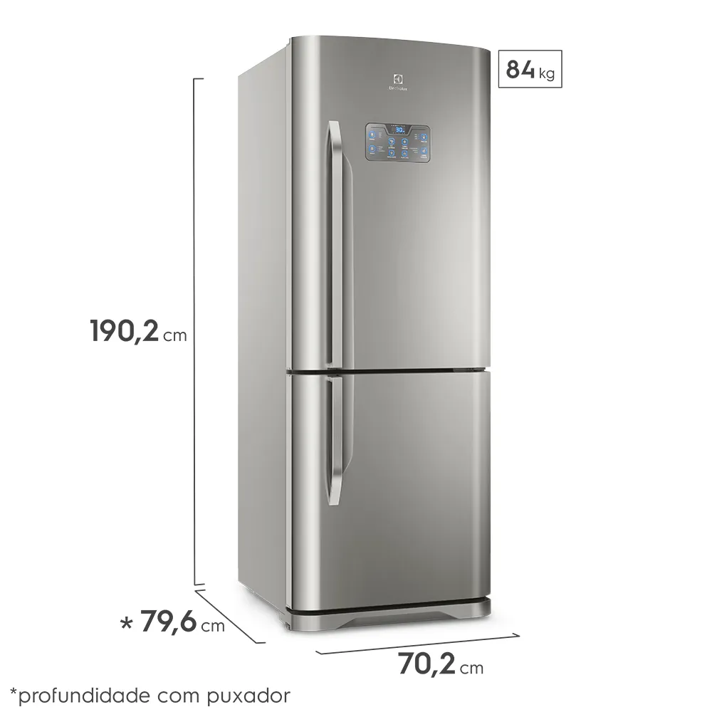 Geladeira Electrolux Frost Free Inverter 454L Efficient Inverse Cor Inox (IB53X)