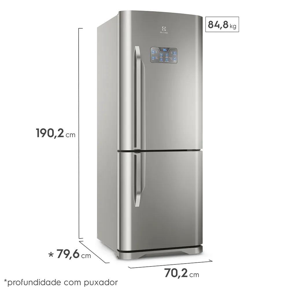 Geladeira Electrolux Frost Free 454L Efficient Inverse Cor Inox (DB53X)