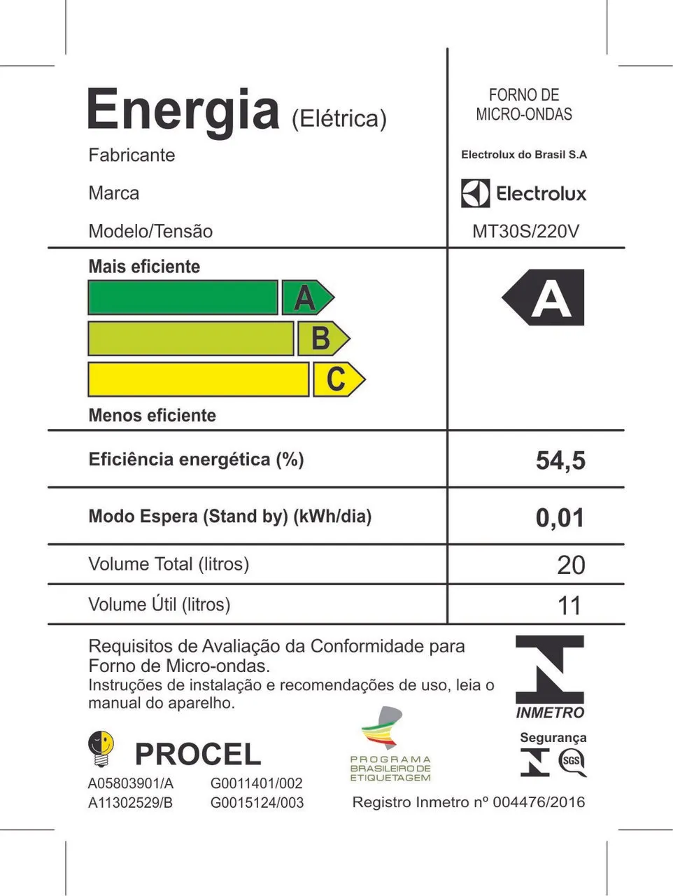 Micro-ondas Electrolux 20L cor Inox Espelhado com Função Tira Odor (MT30S)