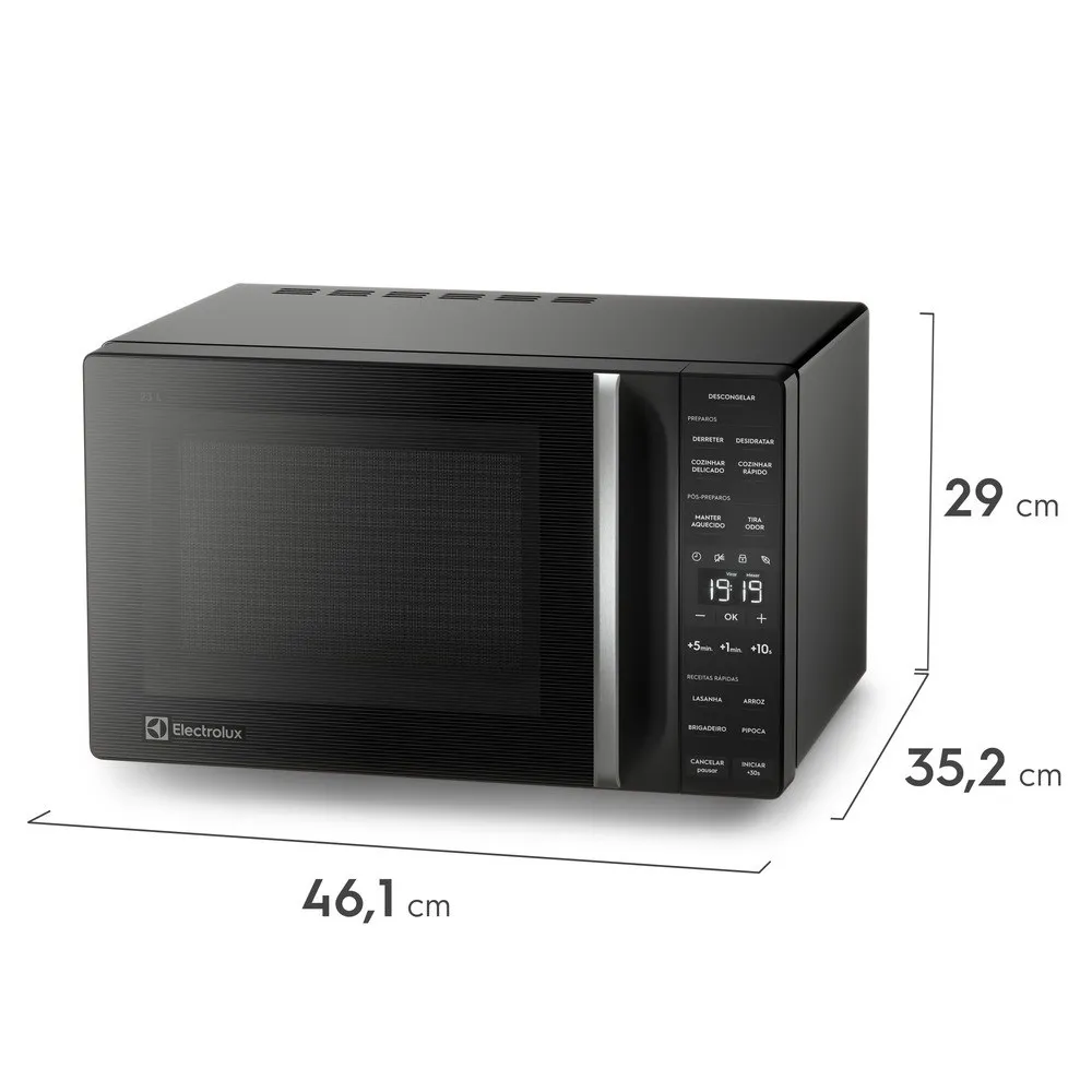 Micro-ondas Electrolux 23L Preto Efficient com Descongelamento Assistido (ME23P)