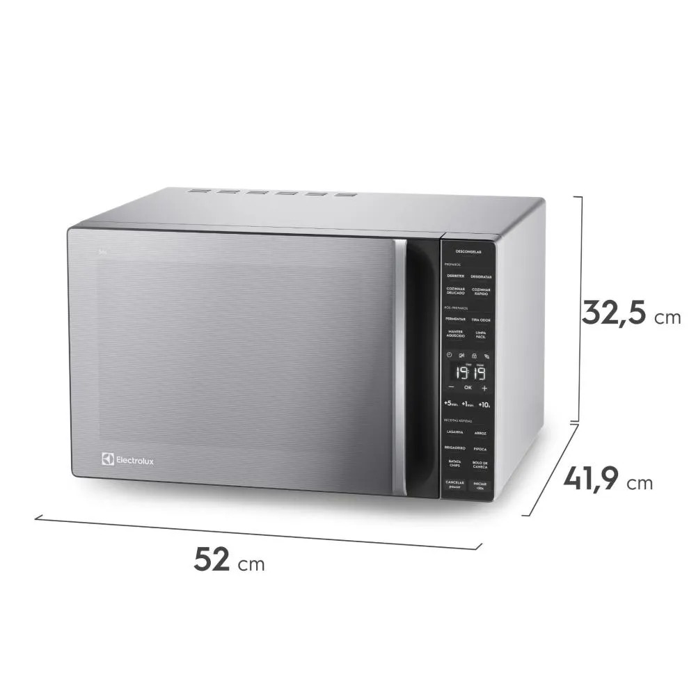 Micro-ondas Electrolux 36L cor Inox Efficient com Descongelamento Assistido (ME36S)