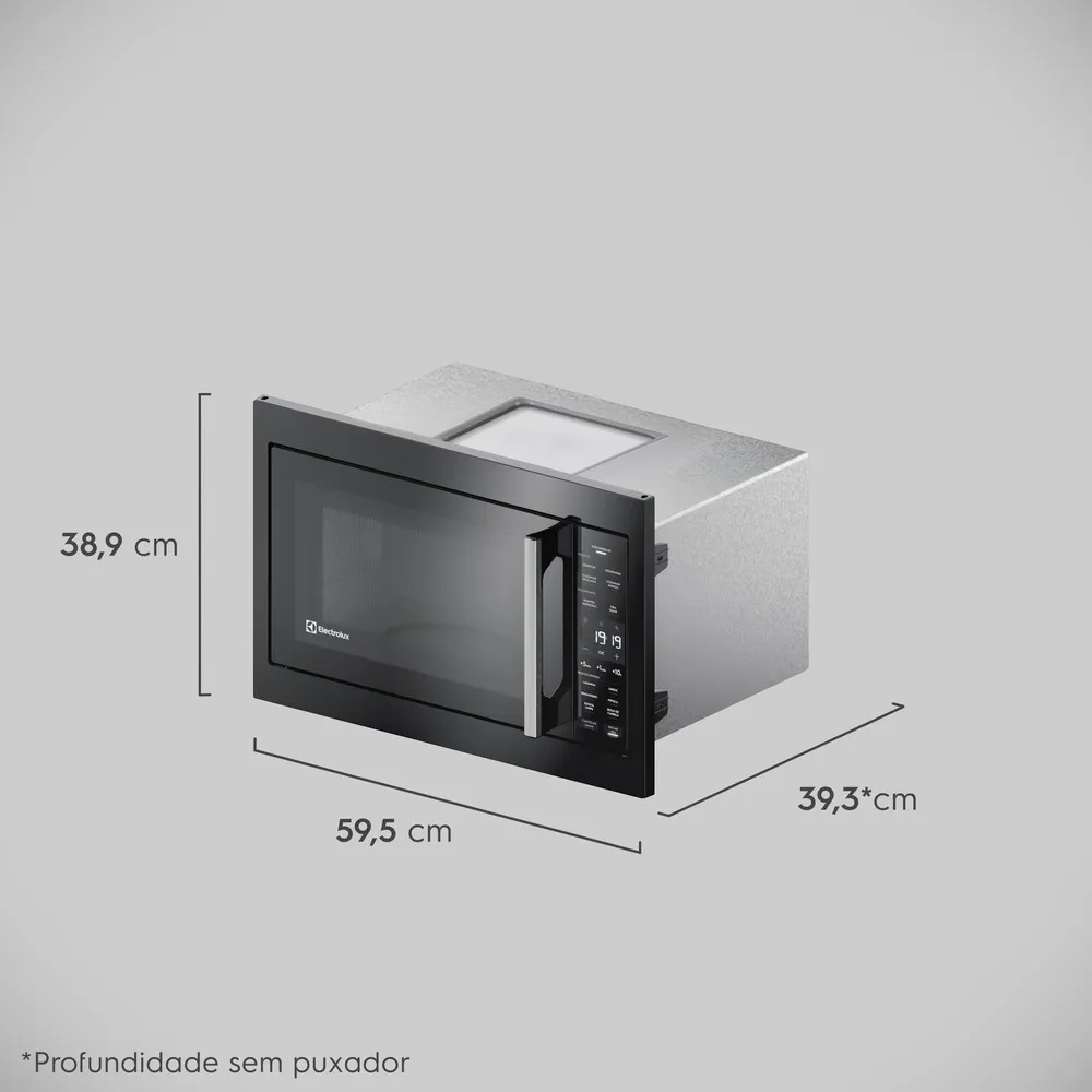 Micro-ondas de Embutir Electrolux 34L Preto Experience com Descongelamento Assistido (ME3BP)