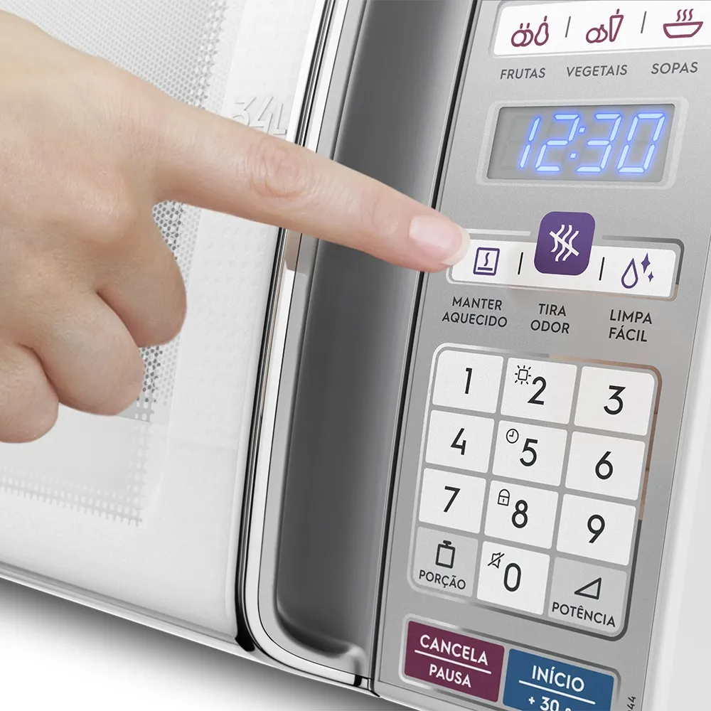 Micro-ondas Electrolux 34L Branco com Função Tira Odor e Manter Aquecido (MEO44)