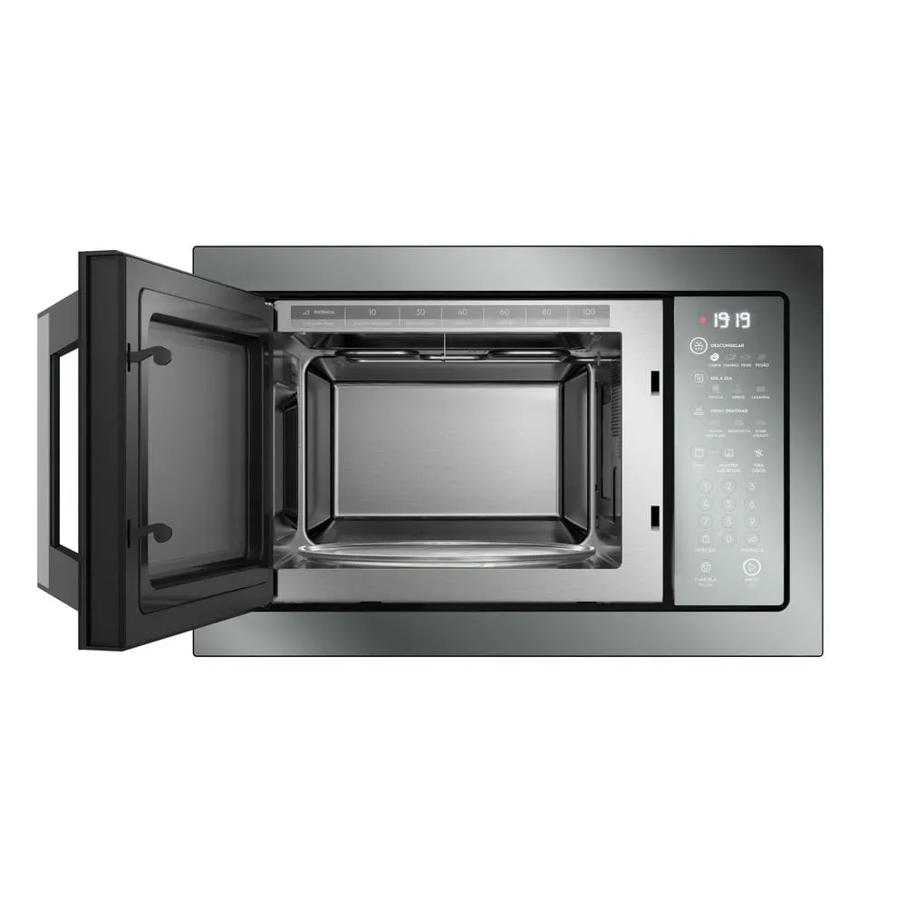 Micro-ondas de Embutir Electrolux 34L Inox Espelhado Home Pro com Grill e Função Tira Odor (ME3HP)