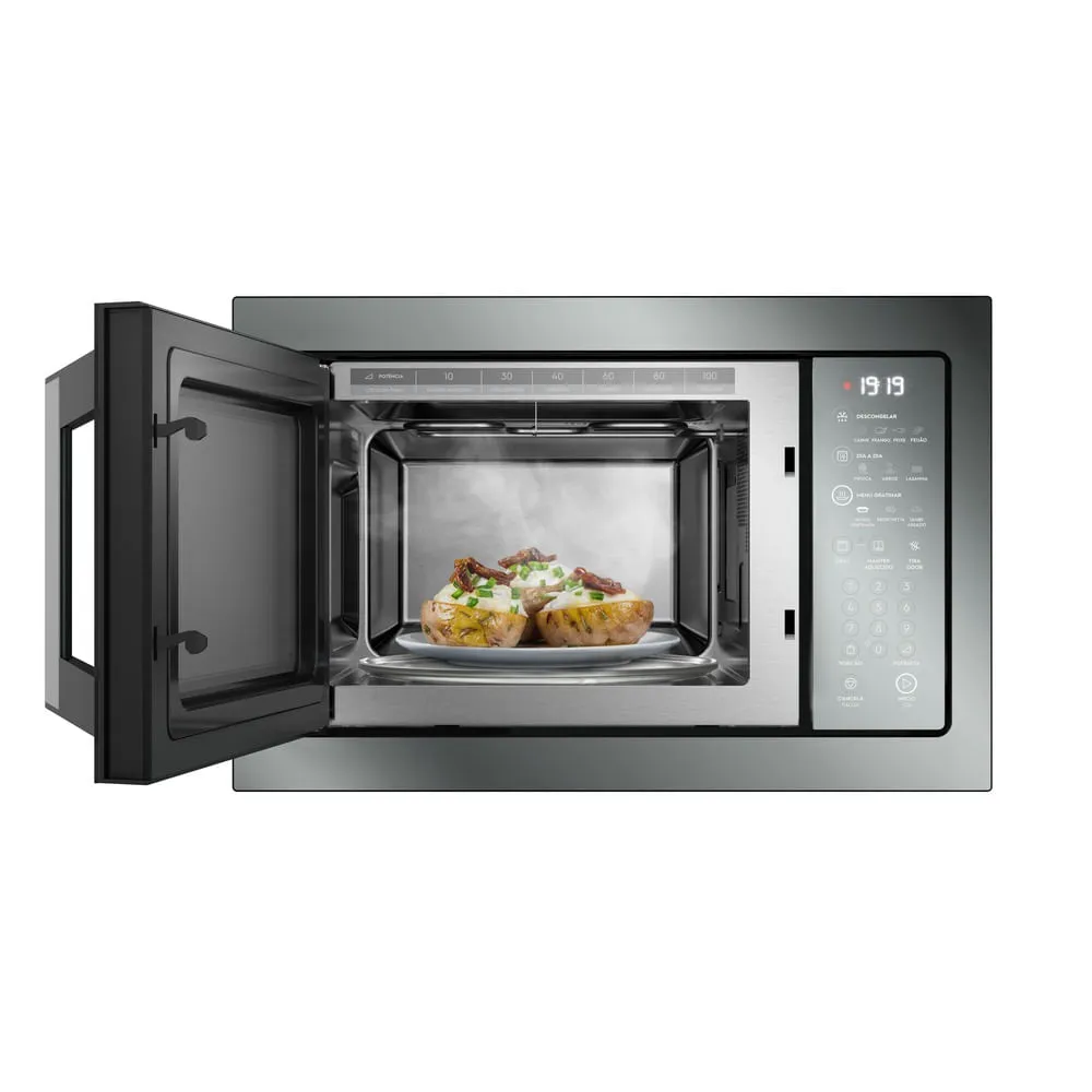 Micro-ondas de Embutir Electrolux 34L Inox Espelhado Home Pro com Grill e Função Tira Odor (ME3HP)