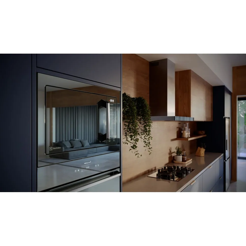 Micro-ondas de Embutir Electrolux 34L Inox Espelhado Home Pro com Grill e Função Tira Odor (ME3HP)
