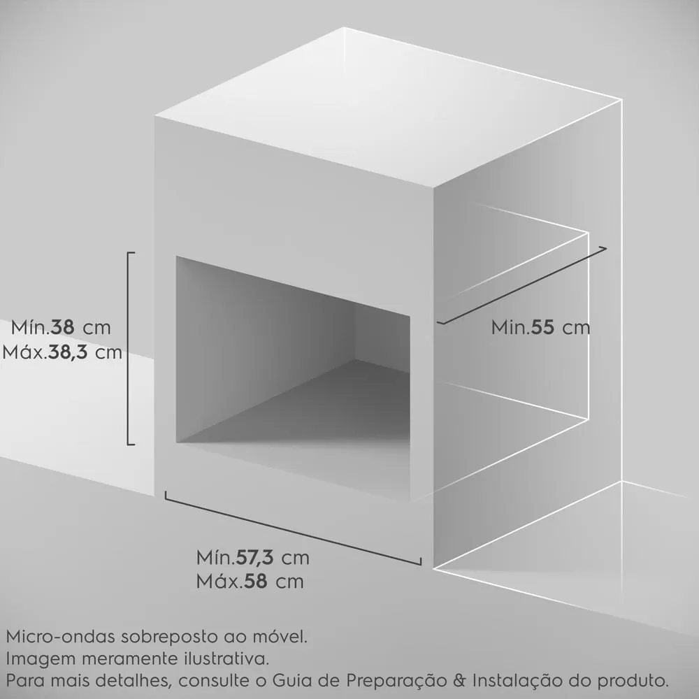 Micro-ondas de Embutir Electrolux 34L Inox Espelhado Home Pro com Grill e Função Tira Odor (ME3HP)