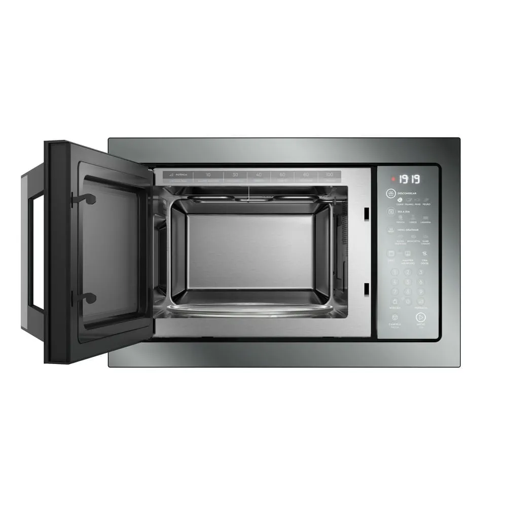 Micro-ondas de Embutir Electrolux 34L Inox Espelhado Home Pro com Grill e Função Tira Odor (ME3HP)