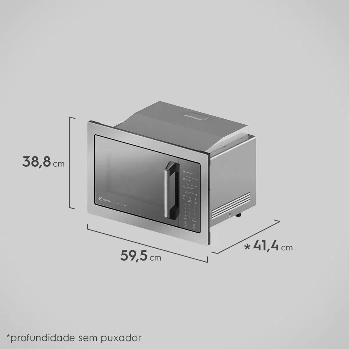 Micro-ondas Electrolux 34L cor Inox Home Pro com Grill e Função Tira Odor (MX43T)