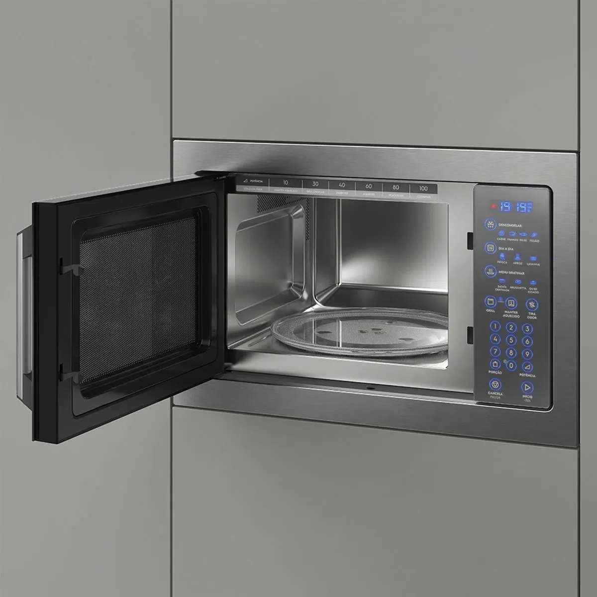 Micro-ondas Electrolux 34L cor Inox Home Pro com Grill e Função Tira Odor (MX43T)