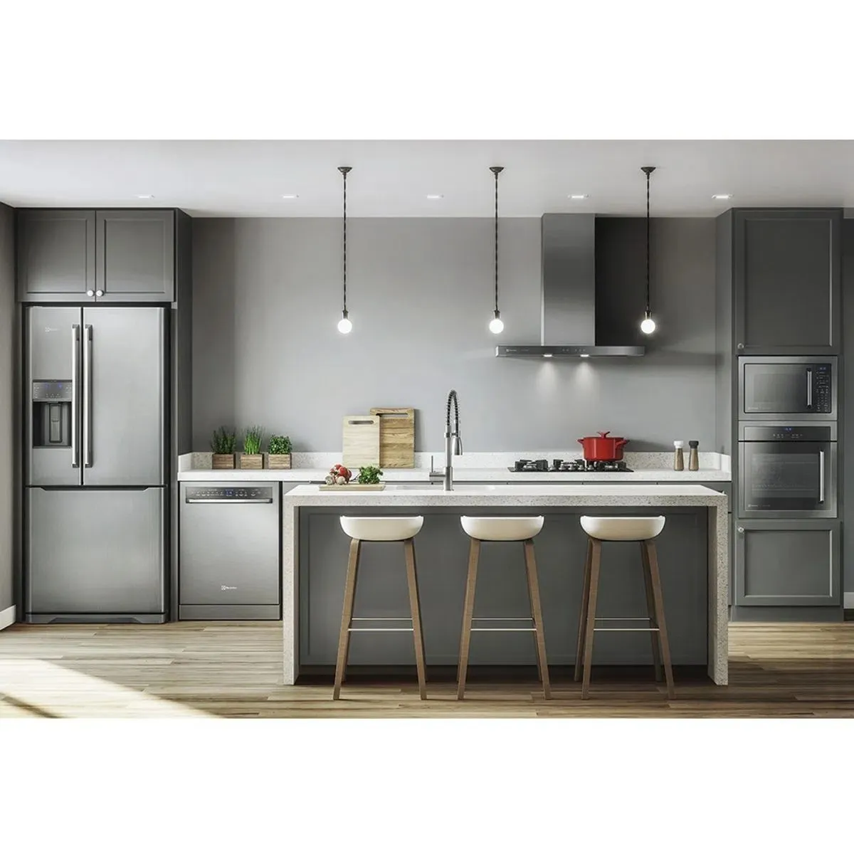 Micro-ondas Electrolux 34L cor Inox Home Pro com Grill e Função Tira Odor (MX43T)