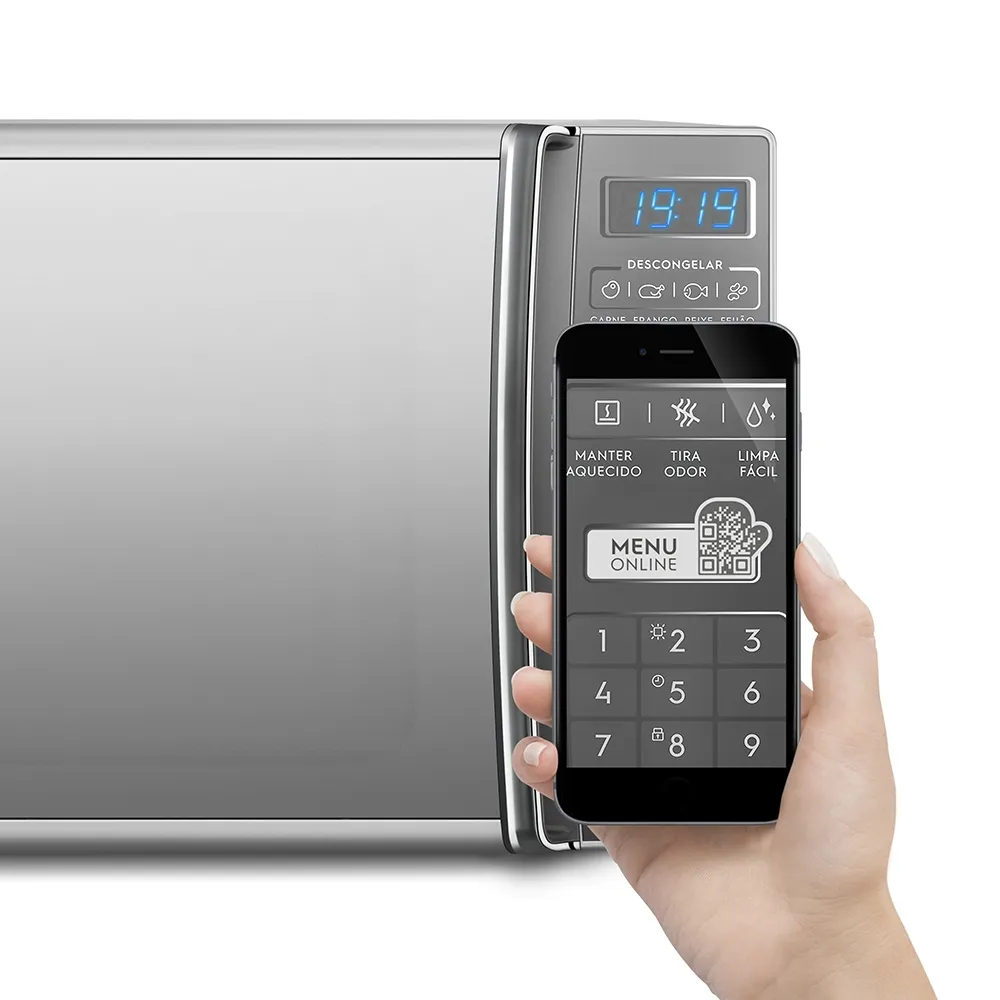 Micro-ondas Electrolux 27L cor Inox Espelhado com 55 receitas pré-programadas (MS37R)