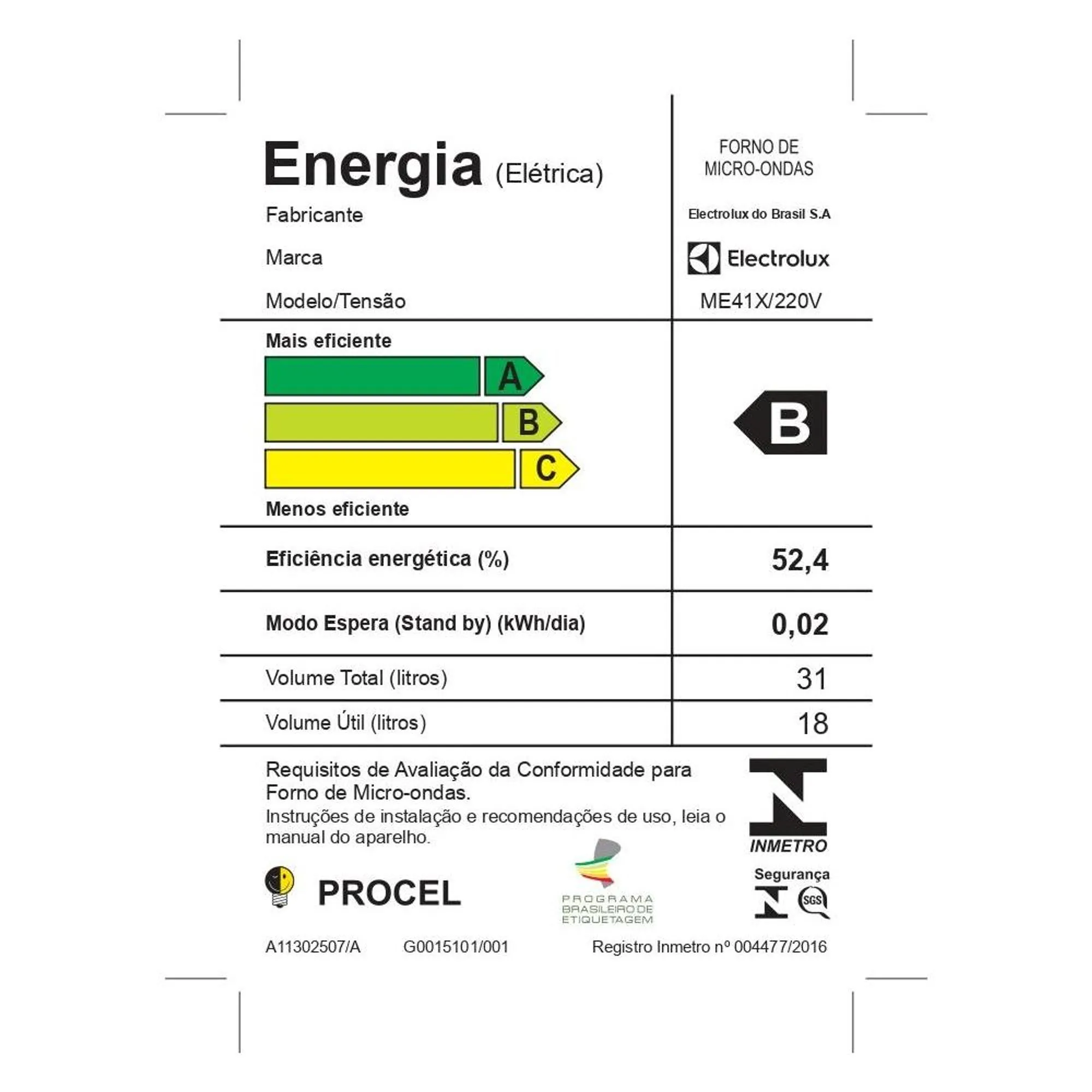 Micro-ondas Electrolux 31L cor Inox Espelhado com Função Grill e Painel Blue Touch (ME41X)