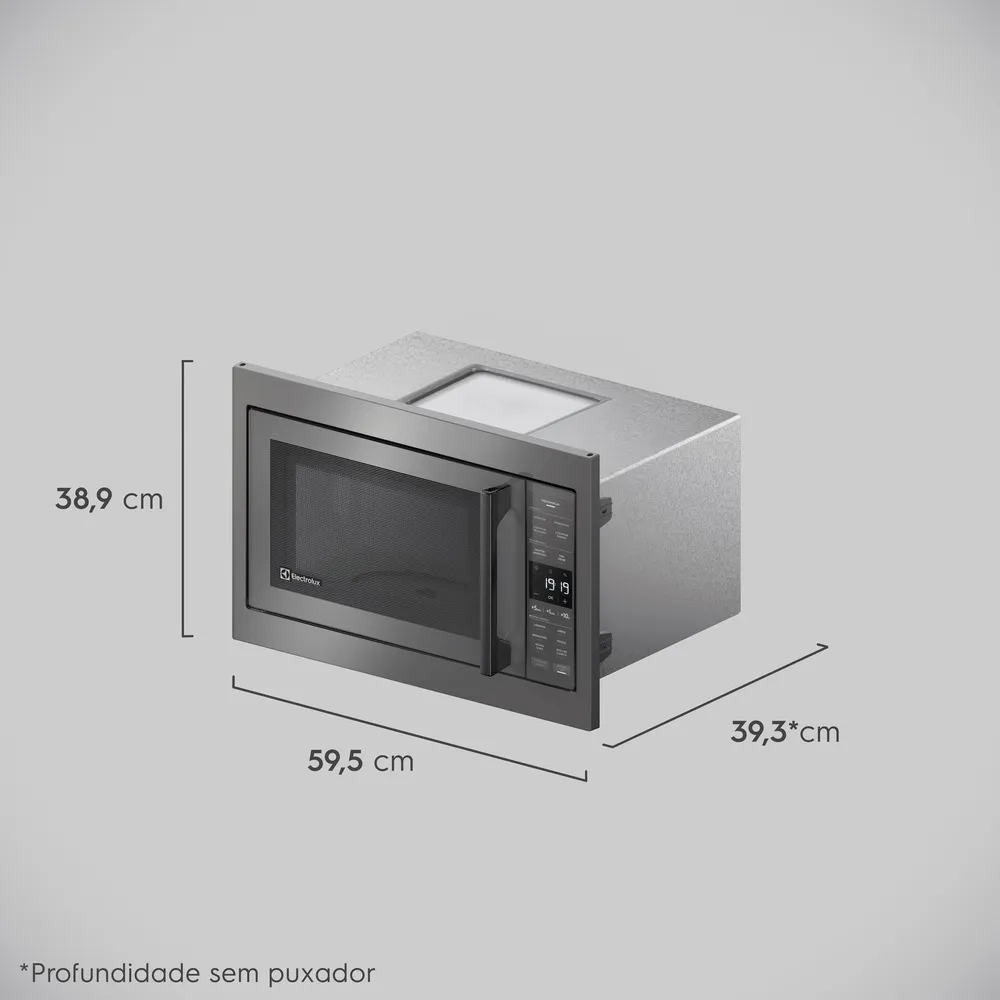 Torre de cocção Micro-ondas de Embutir Experience ME3BC + Forno de Embutir Elétrico Cinza (OE8EW) Electrolux