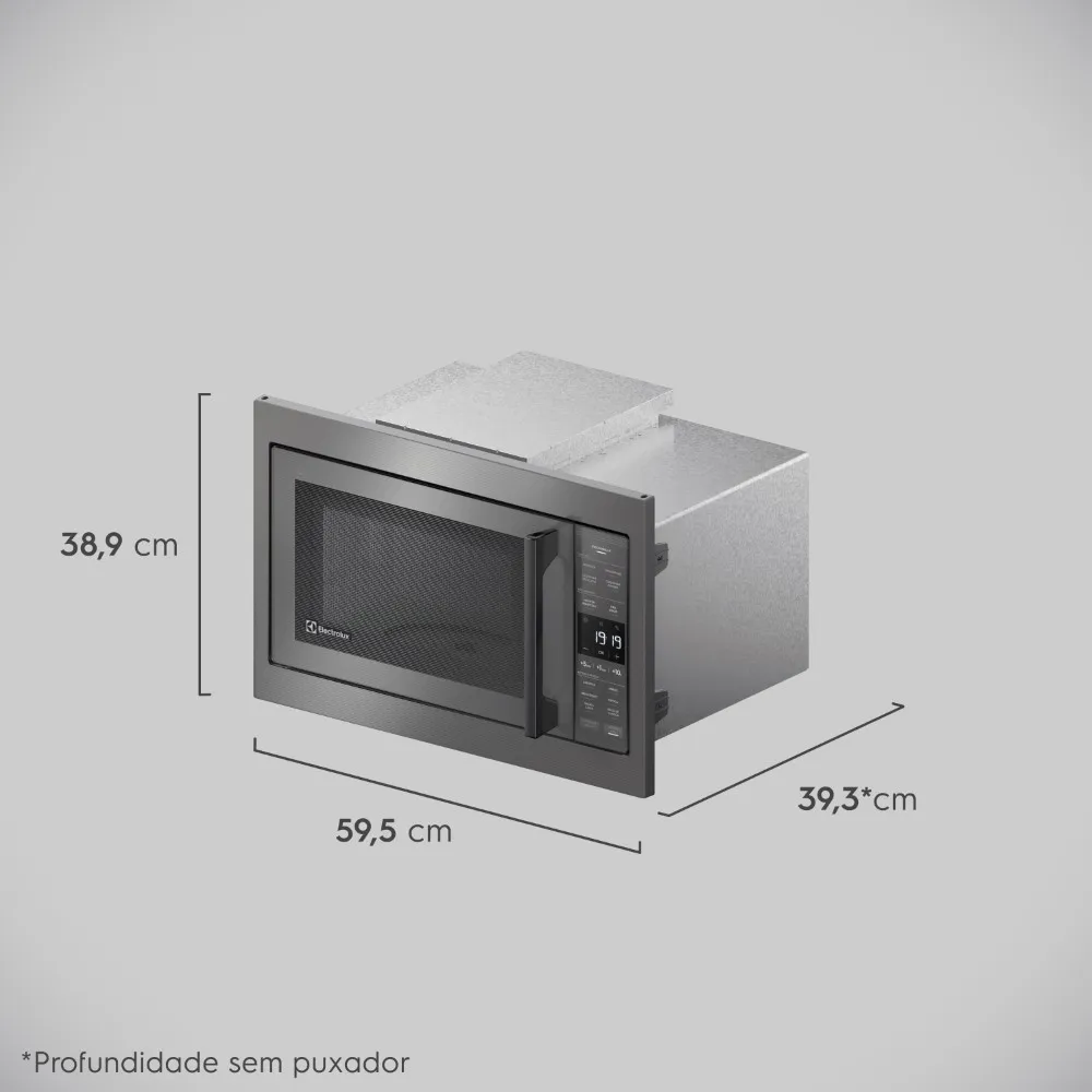 Torre de Cocção com Micro-ondas de Embutir 34l Experience + Forno de Embutir a Gás 80L Experience com FoodSensor Electrolux (ME3BC+OE8GF)