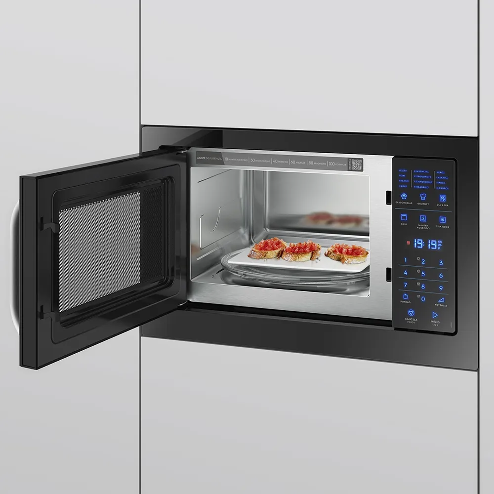 Micro-ondas de Embutir Electrolux 28L Preto com Função Grill e Painel Blue Touch (MB38P)
