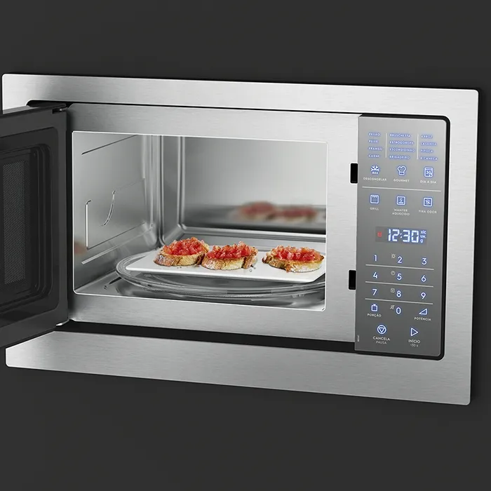 Micro-ondas de Embutir Electrolux 28L cor Inox Espelhado com Função Grill e Painel Blue Touch (MB38T)