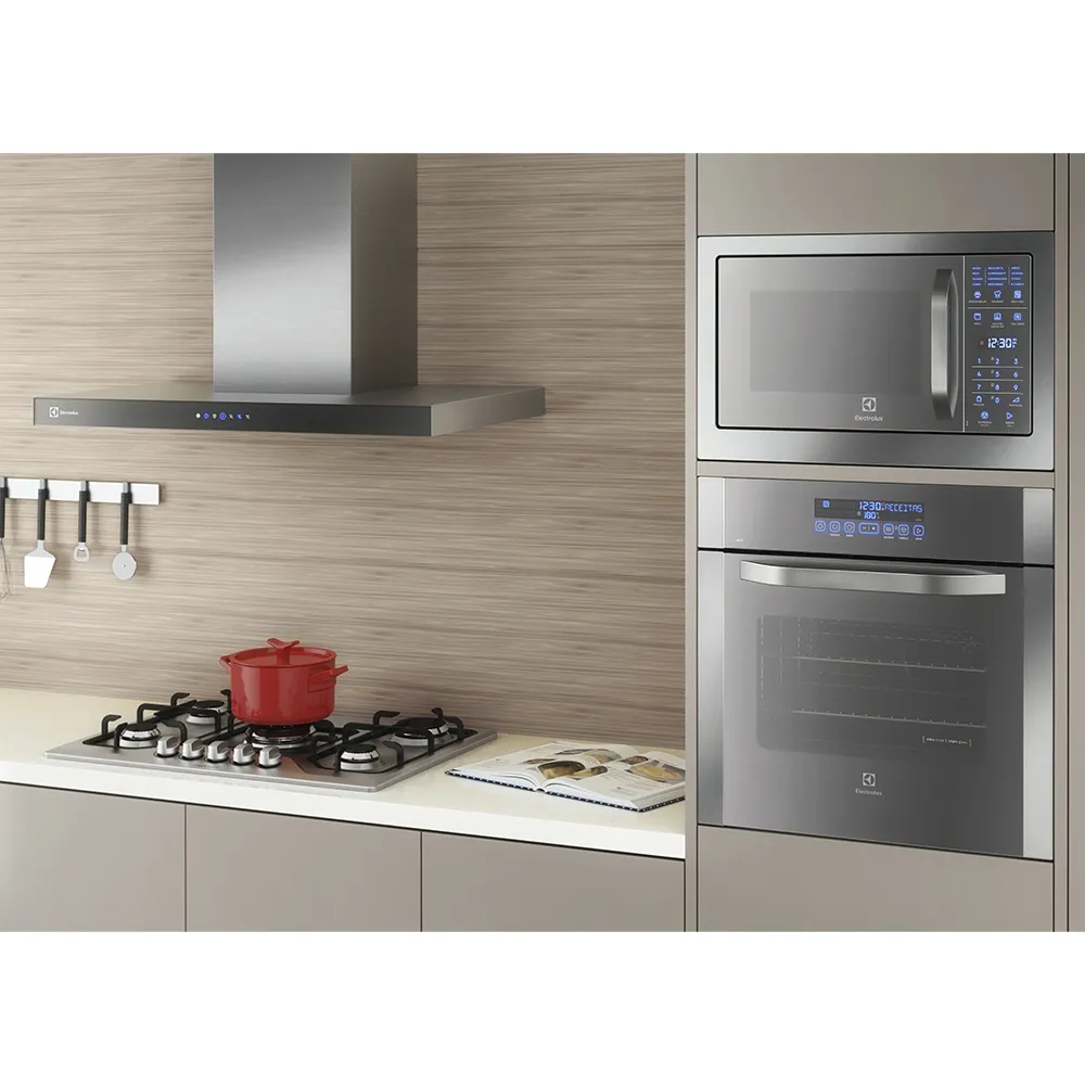 Micro-ondas de Embutir Electrolux 28L cor Inox Espelhado com Função Grill e Painel Blue Touch (MB38T)