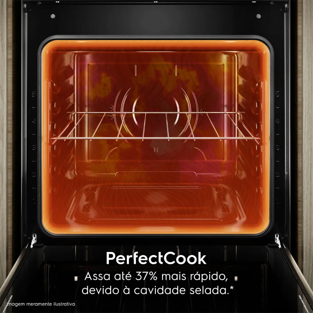 Fogão 4 bocas Electrolux Cinza Efficient Mesa Vidro, Tripla Chama e PerfectCook (FE4GG)