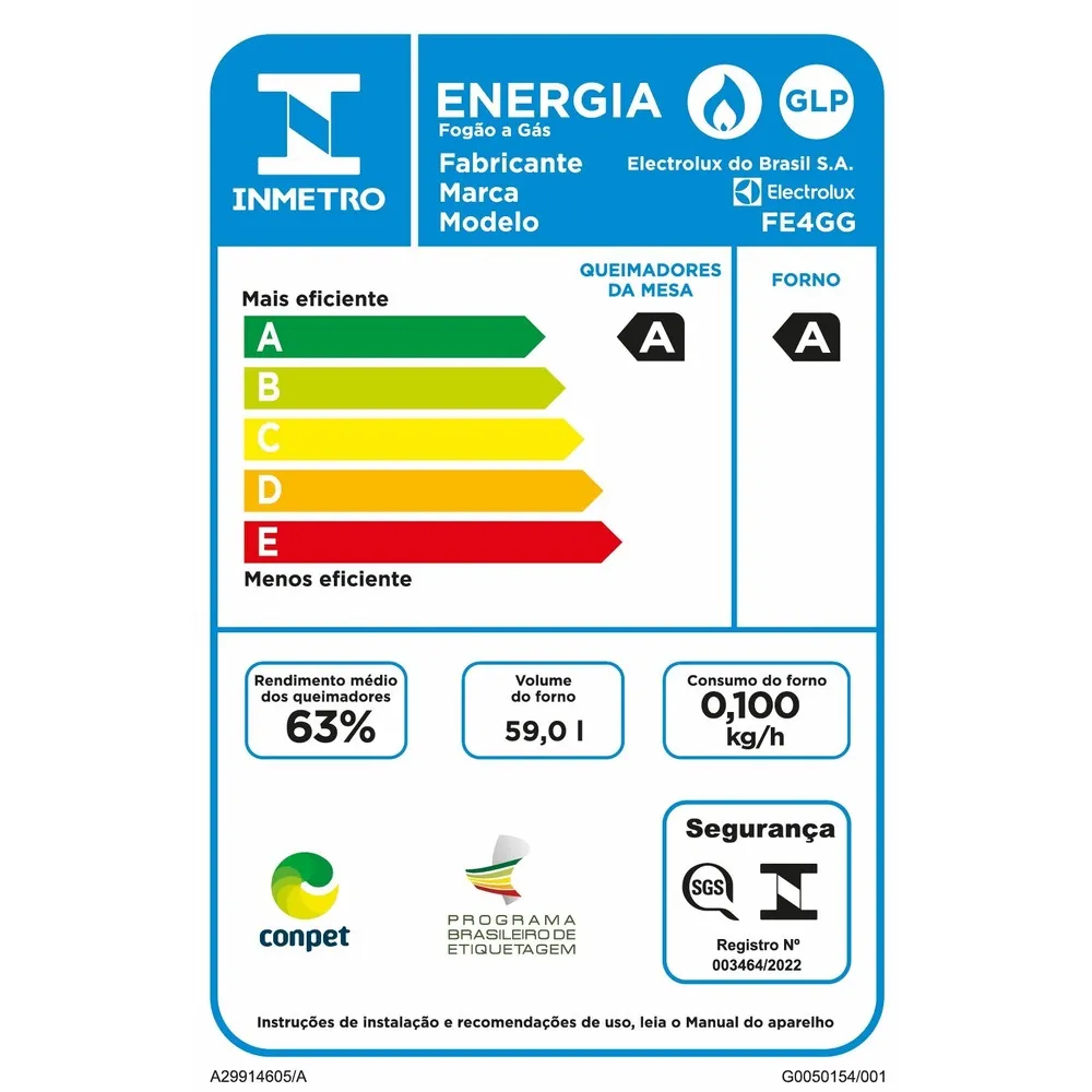 Fogão 4 bocas Electrolux Cinza Efficient Mesa Vidro, Tripla Chama e PerfectCook (FE4GG)