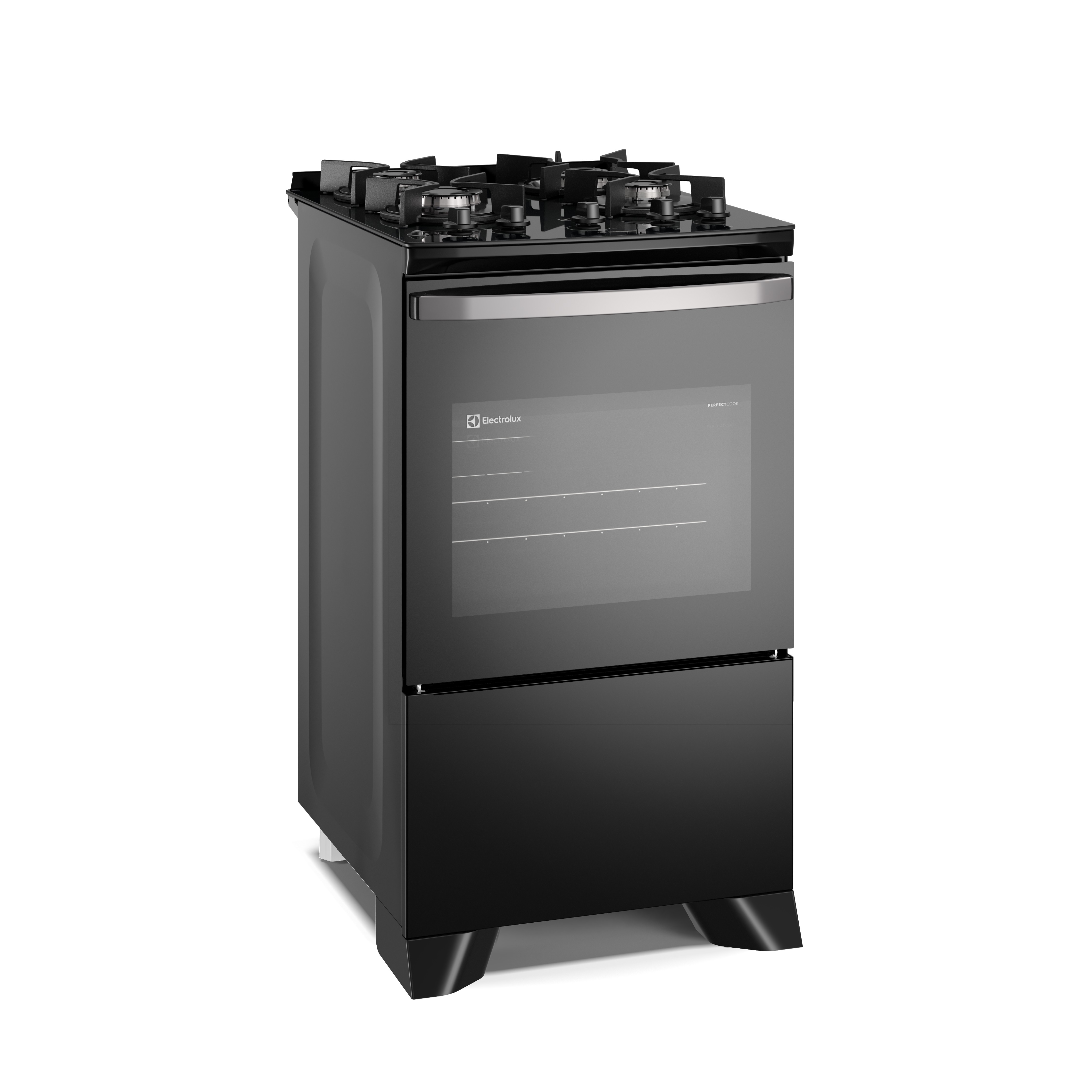 Fogão 4 bocas Electrolux Preto Efficient Mesa Vidro, Tripla Chama e PerfectCook (FE4GB)