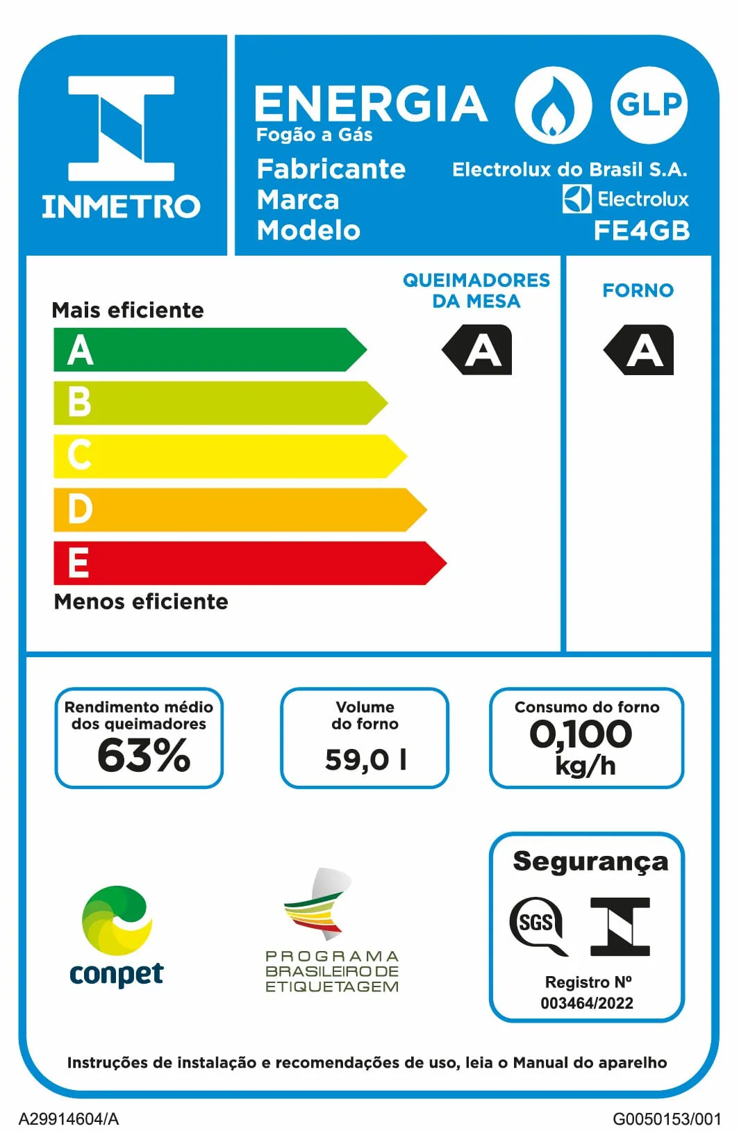 Fogão 4 bocas Electrolux Preto Efficient Mesa Vidro, Tripla Chama e PerfectCook (FE4GB)