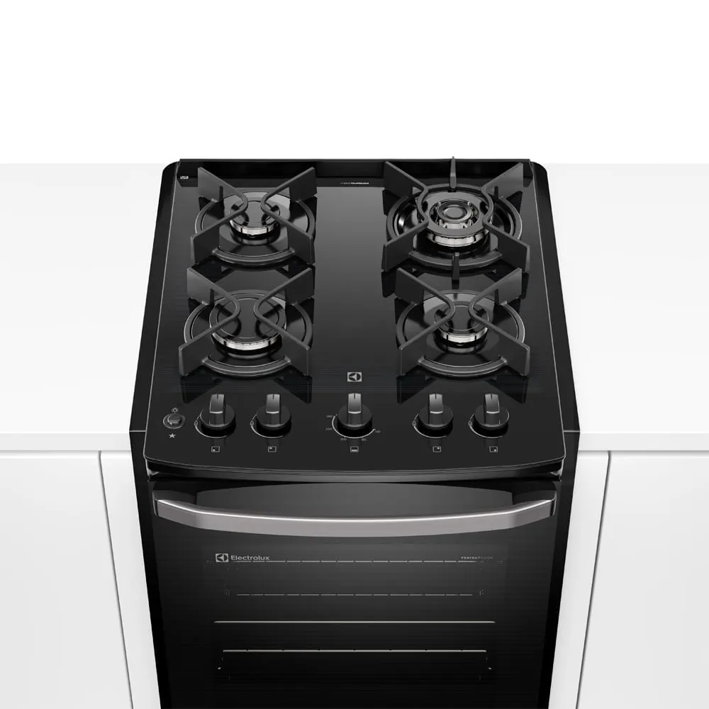 Fogão de Embutir 4 bocas Electrolux Preto Experience Mesa de Vidro e VaporBake (FE4BB)