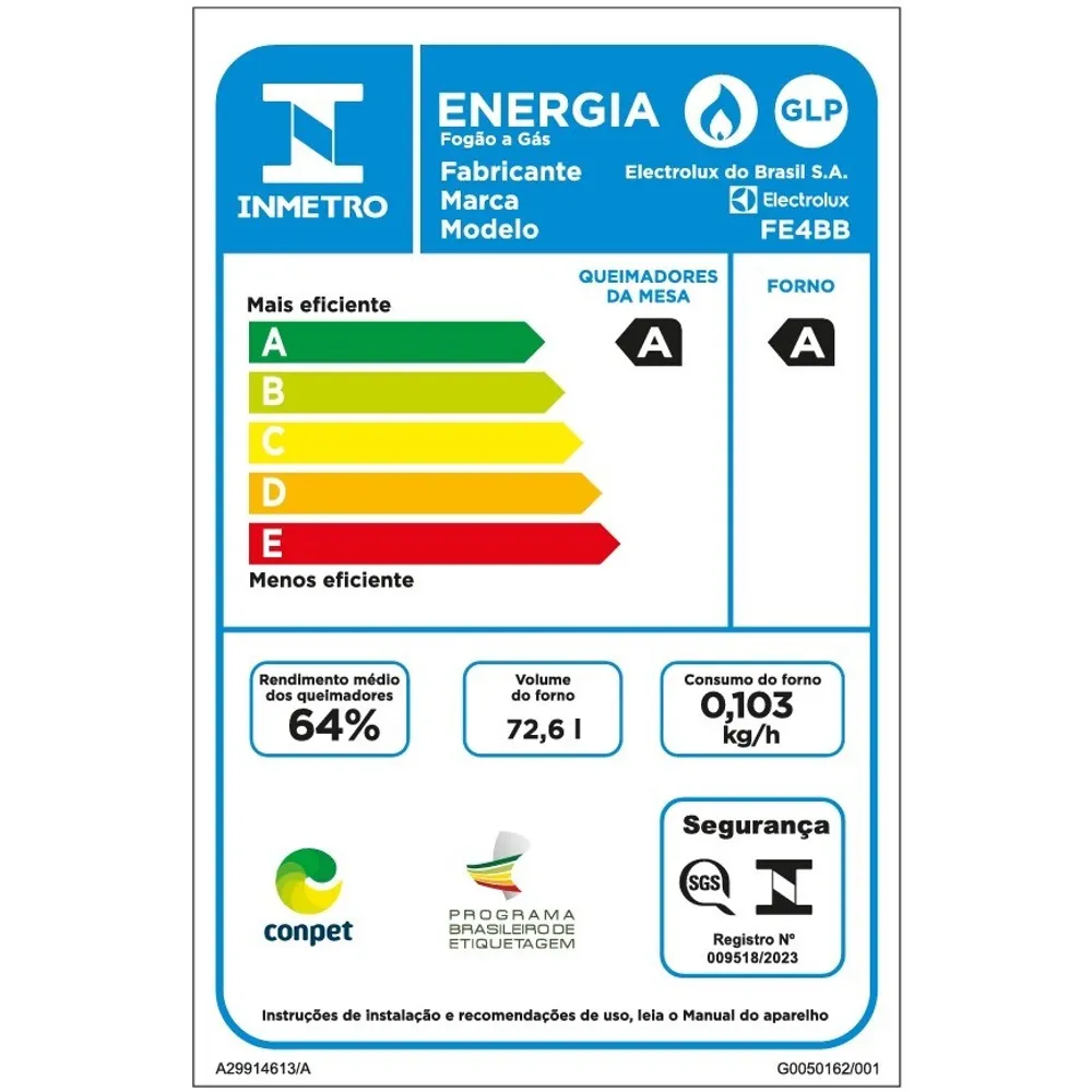 Fogão de Embutir 4 bocas Electrolux Preto Experience Mesa de Vidro e VaporBake (FE4BB)
