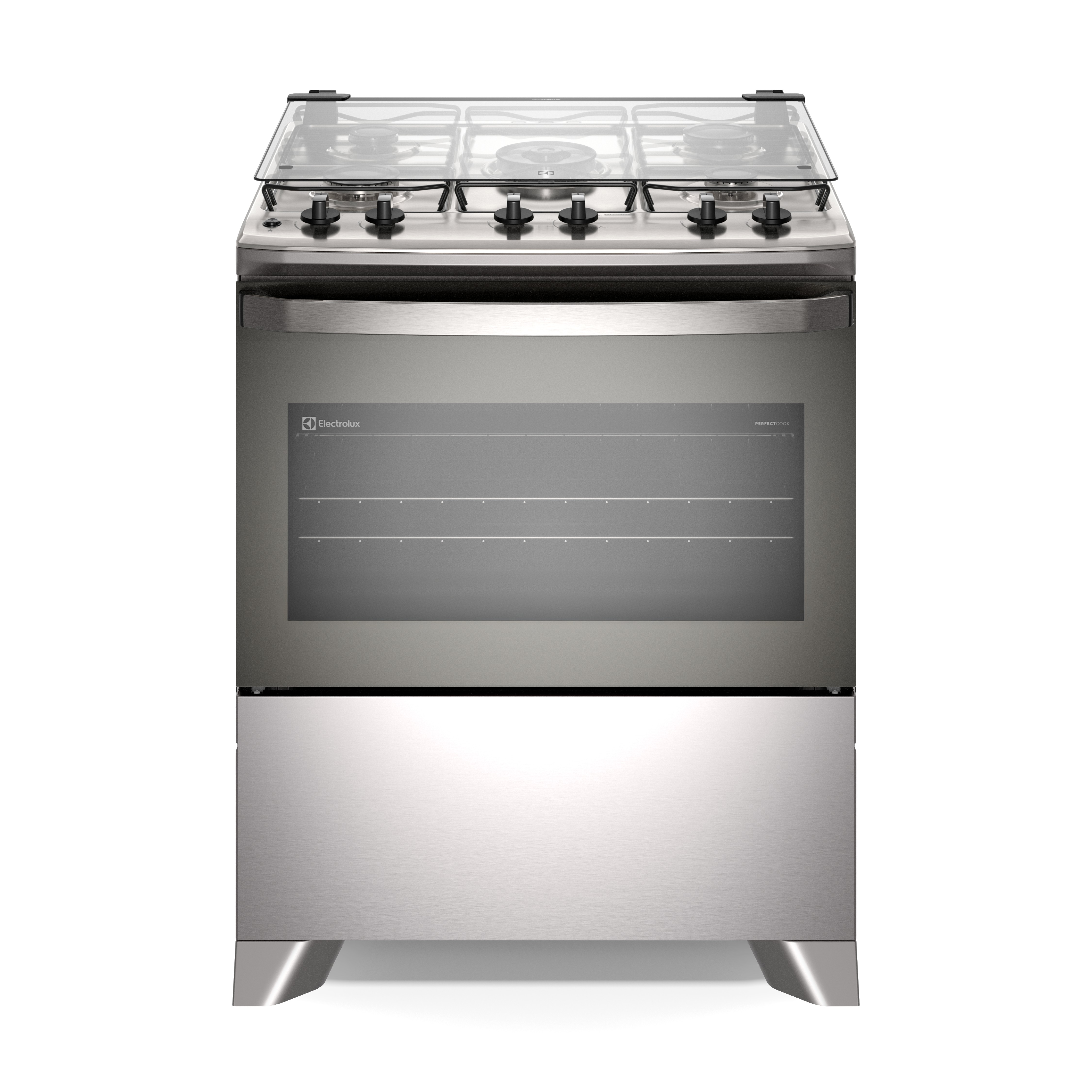 Fogão 5 bocas Electrolux Cinza Efficient Mesa Inox, PerfectCook e VaporBake® (FE5IG)