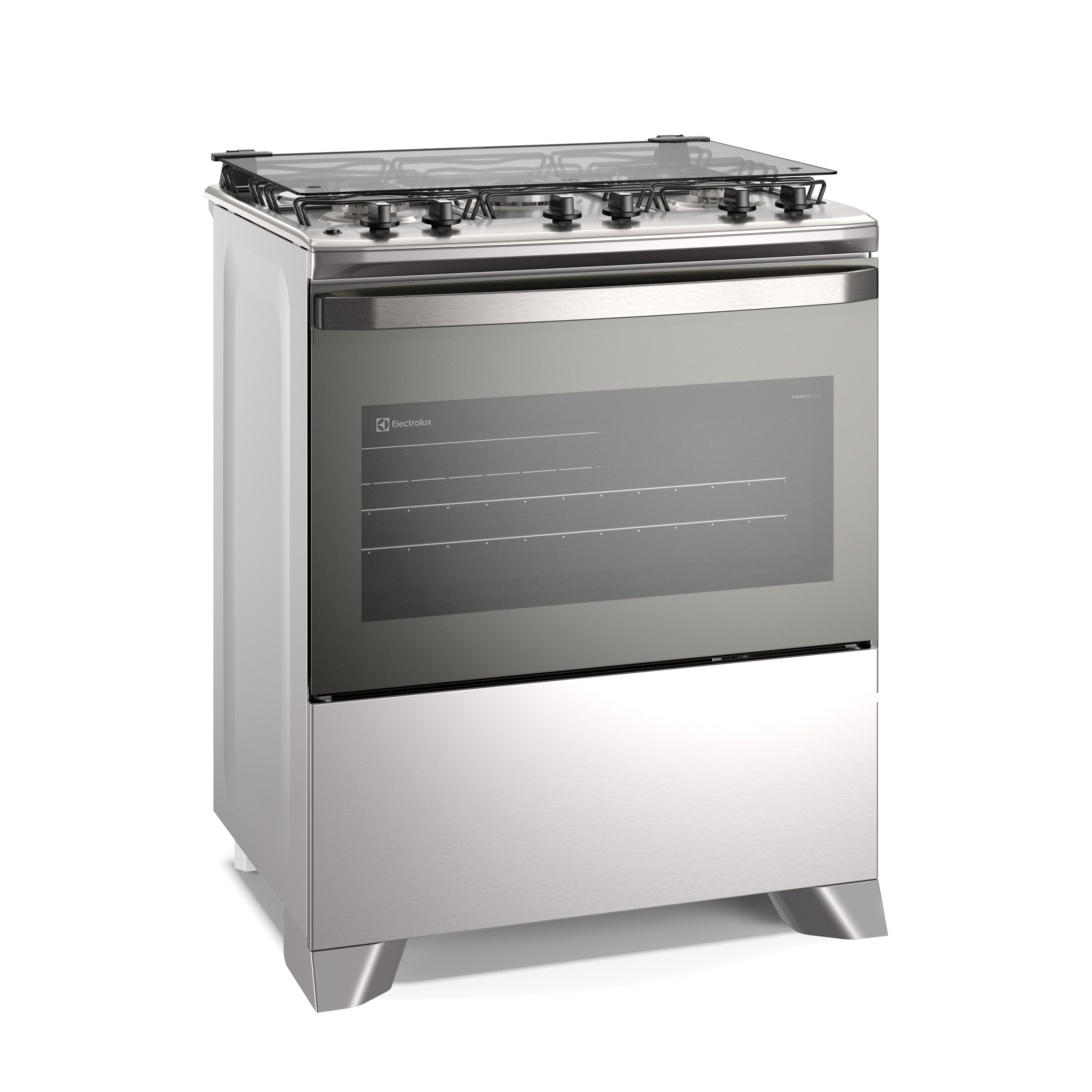 Fogão 5 bocas Electrolux Cinza Efficient Mesa Inox, PerfectCook e VaporBake® (FE5IG)