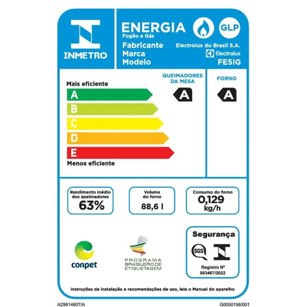 Fogão 5 bocas Electrolux Cinza Efficient Mesa Inox, PerfectCook e VaporBake® (FE5IG)